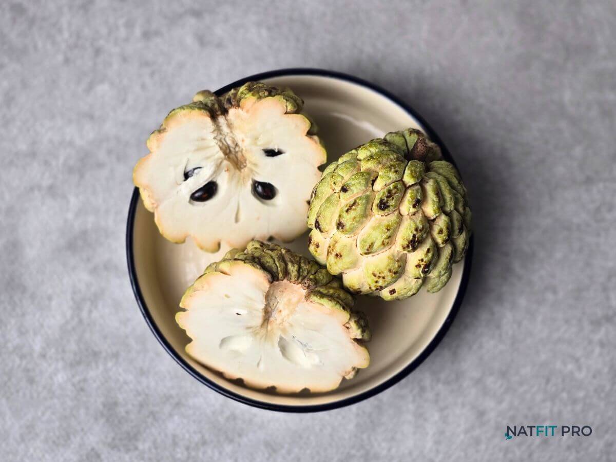 A creamy custard apple, a unique and calorie-dense fruit for gaining healthy weight.