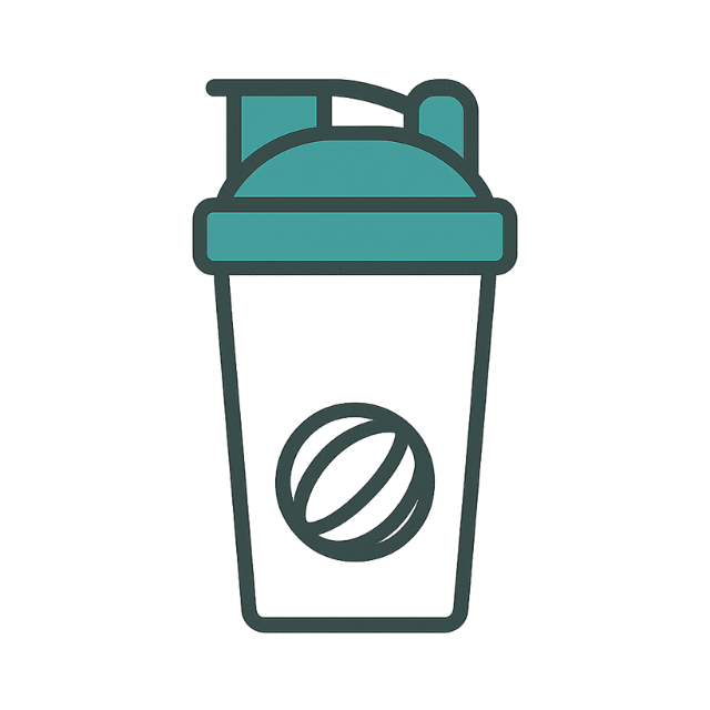 Icon of a non-leak shaker bottle used for protein shakes and hydration during workouts - NatFit Pro