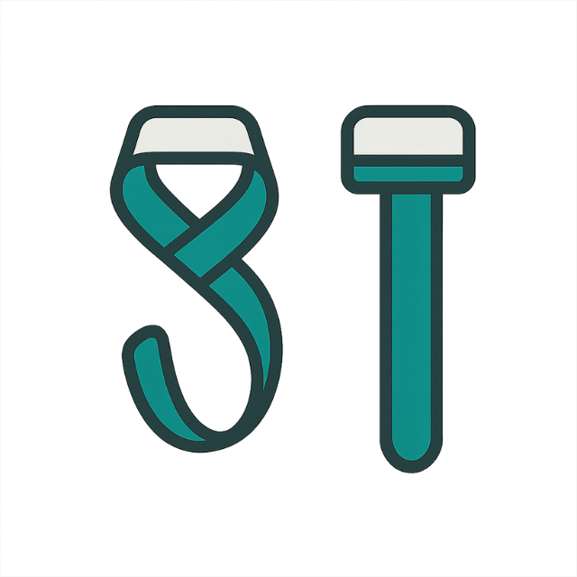 Flat icon of a pair of teal lifting straps - essential gym accessory for strength training. Styled in NatFitPro brand colors for fitness blog graphics.