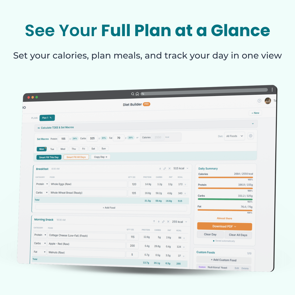 natfit-pro-diet-builder-dashboard-overview