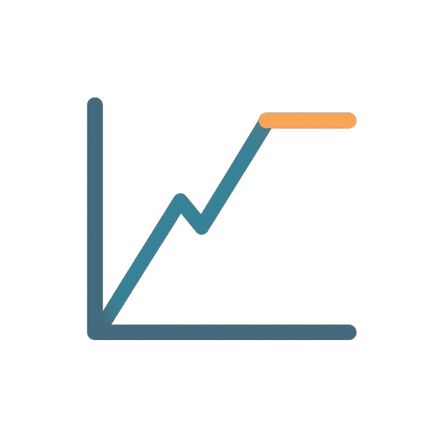An icon representing an intermediate gym plateau, showing a line graph that flattens out.